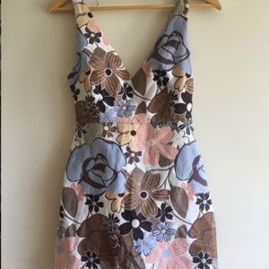 ZARA EMBROIDERED FLORAL MINI DRESS